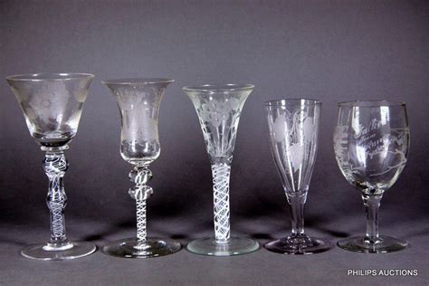 mixed engraved glasses georgian to 20th century british georgian glass