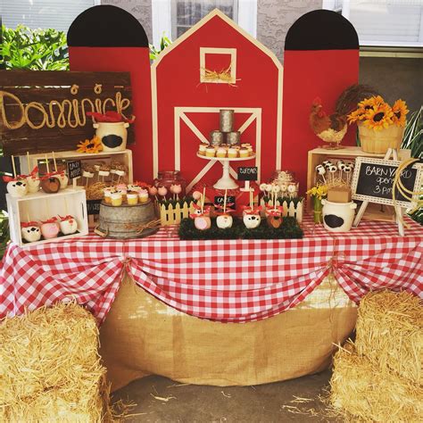 Barnyard Dessert Table By Bizzie Bee Creations Farm Themed Party