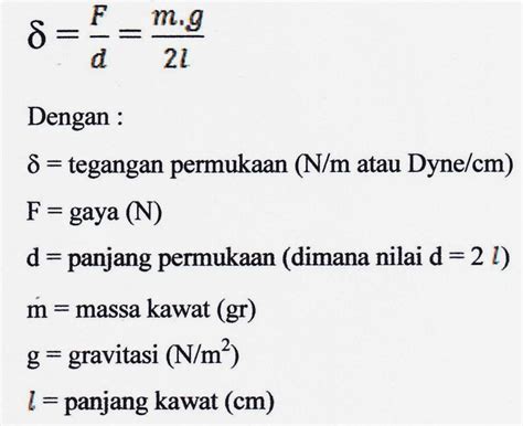 Cara Menghitung Tegangan Permukaan Adalah Jurnal Pendidikan Imagesee