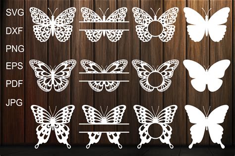Butterfly SVG, Butterfly Monogram Frame, Butterfly Template (211195