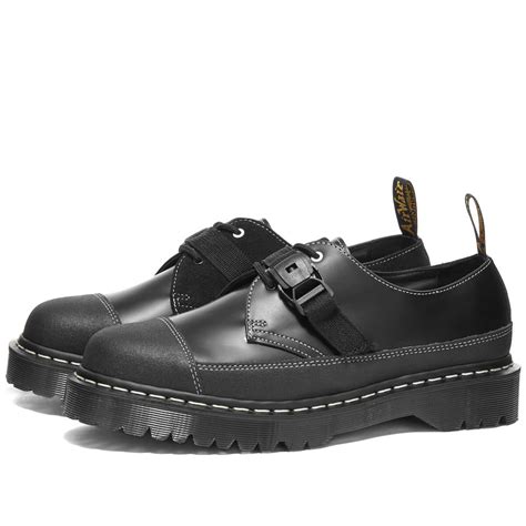 Dr Martens 1461 Tech 3 Eye Shoe Made In England Black Smooth And Black
