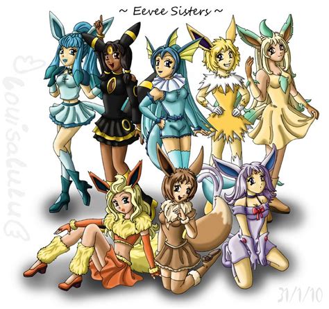 Eeveelution Sisters By Louisalulu On Deviantart Pokemon Eevee