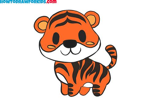 How To Draw A Cartoon Tiger Easy Drawing Tutorial For Kids