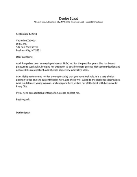 Sample Professional Letter Of Reference Template