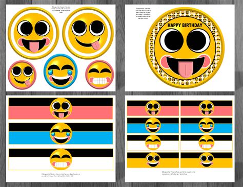 Emoji Printable Birthday Supplies Emoticon Smiley