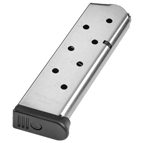 Cmc Products 1911 Classic 45 Acp Magazine 8 Rounds Silver