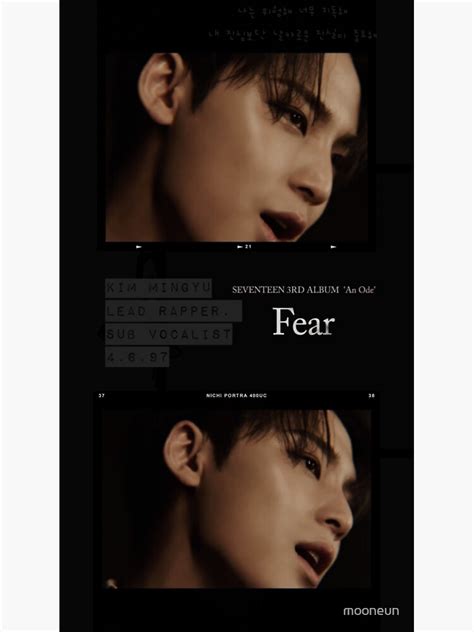 Seventeen Mingyu Fear With Text Sticker By Mooneun Redbubble