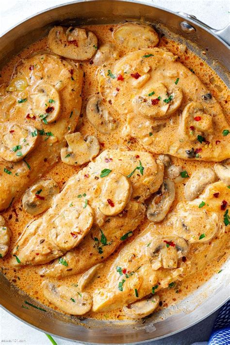 How do i know this? Creamy Garlic Parmesan Chicken Breasts﻿ with Mushrooms in ...