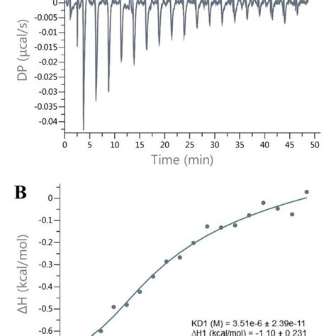 Itc Titration Curves A And Binding Isotherm B Of Prmt Binding With