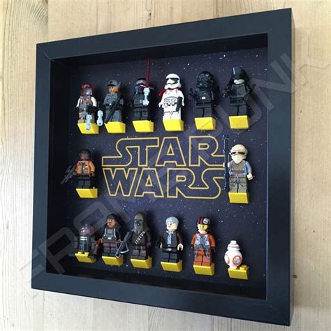 Star Wars Black Frame Display With Minifigures Side View Star Wars