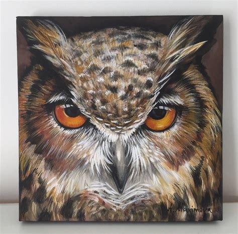 Owl Painting Acrylic Painting Original Painting Etsy Ireland Owl Painting Owl Painting