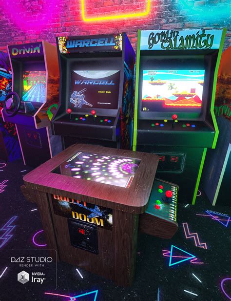 Retro Arcade Cabinets Daz 3d