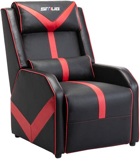 Racing Style Gaming Recliner Chair Red Home Theater Seating Leather Recliner Lounge Sofa