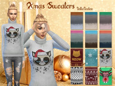 Sims 4 Ccs The Best Christmas Sweaters By Lollaleeloo
