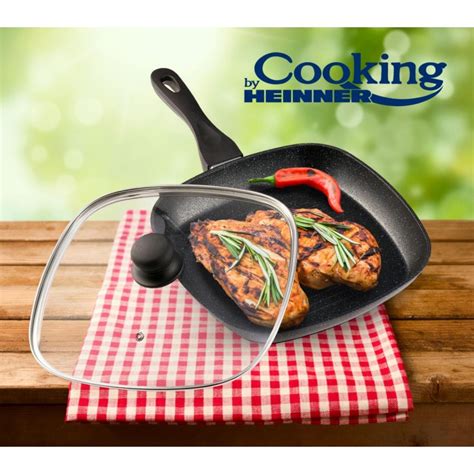 Tigaie Grill Cooking Heinner 28 X 4 Cm Strat Antiaderent Maner Soft
