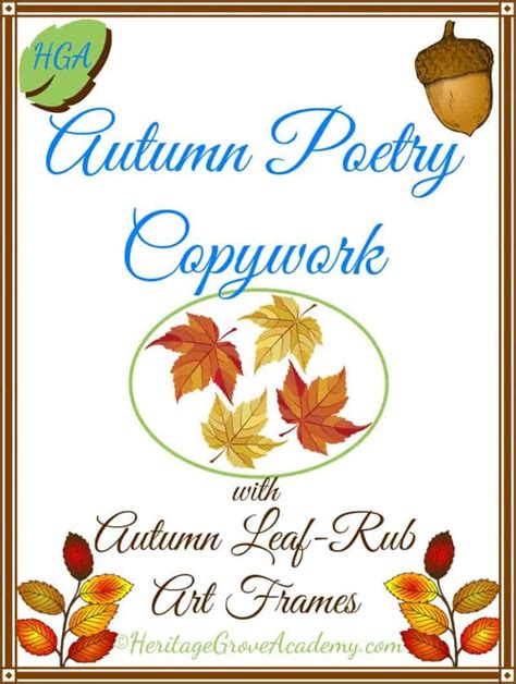 Autumn Art Copywork And Handwriting Poetry Book Heritage Grove