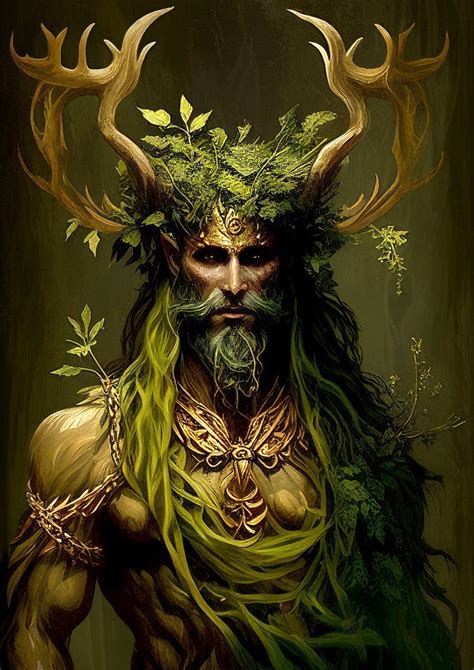 Cernunnos Celtic God Of Nature Digital Art The Horned God Digital Image