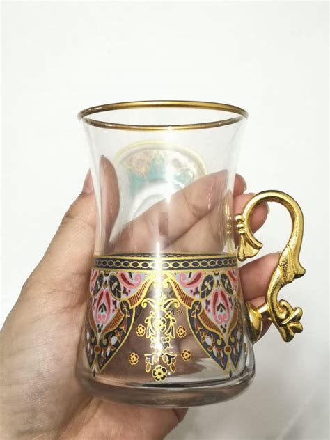 Handmade Glass Turkish Tea Cup Noble With A Handle JMHKIST