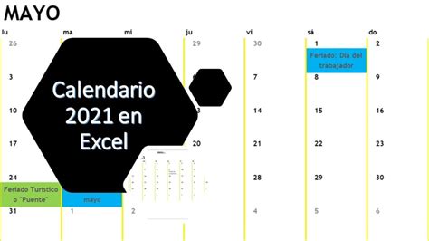 Calendario 2021 En Excel ¡listo Para Descargar La Fórmula De Excel