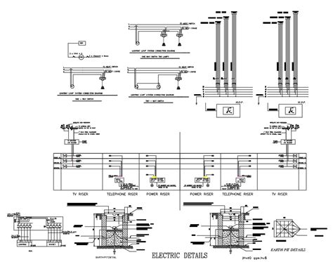 Electrical Power Riser System Detail AutoCAD File Cadbull