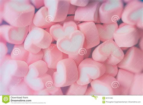 Pink Heart Shape Marshmallow For Love Theme And Valentine