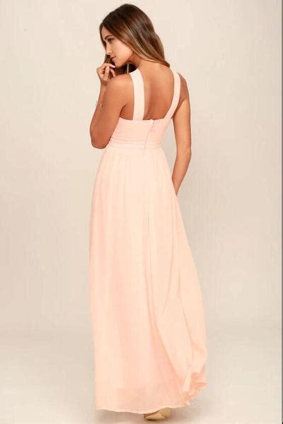 Peach Chiffon Bridesmaid Dresses Long Maxi Dress Loveangeldress