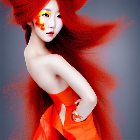 Model With Wild Orange Hair 2 Viarami