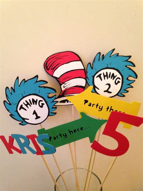 Dr Seuss Inspired Center Piece By Inspiredbylilymarie On Etsy Cat In