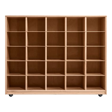 Sprogs Maple 25 Tray Cubby Storage Unit W Clear Trays At School Outfitters