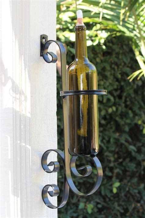 Tiki torch custom deck railing mounts for tiki brand urban metal torch 1116037 and other 3/4 diameter pole mounted torches. Wine Bottle Tiki Torches | Wine bottle tiki torch, Wine ...
