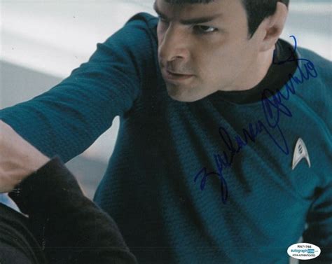 Zachary Quinto Signed Star Trek Movie 8x10 Commander Spock Photo Acoa 3 Collectible