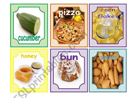 Food Flashcards 1 5 Esl Worksheet By Chadelel