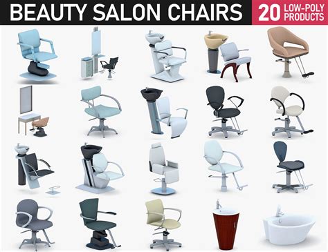 3d Model Beauty Salon Chairs Collection Vr Ar Low Poly Cgtrader