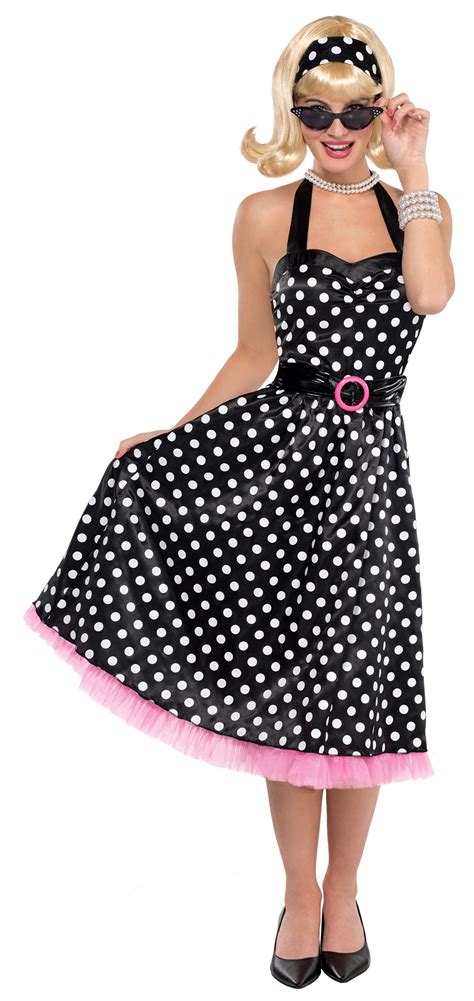 50s Rock N Roll Ladies Fancy Dress 1950s Polka Dot Jazz Womens Costume Outfit Ebay