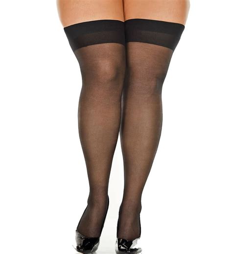 Lacy Line Plus Size Sheer Thigh High Stockings
