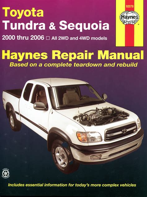 Toyota Tundra 2000 2006 Haynes Repair Manuals And Guides