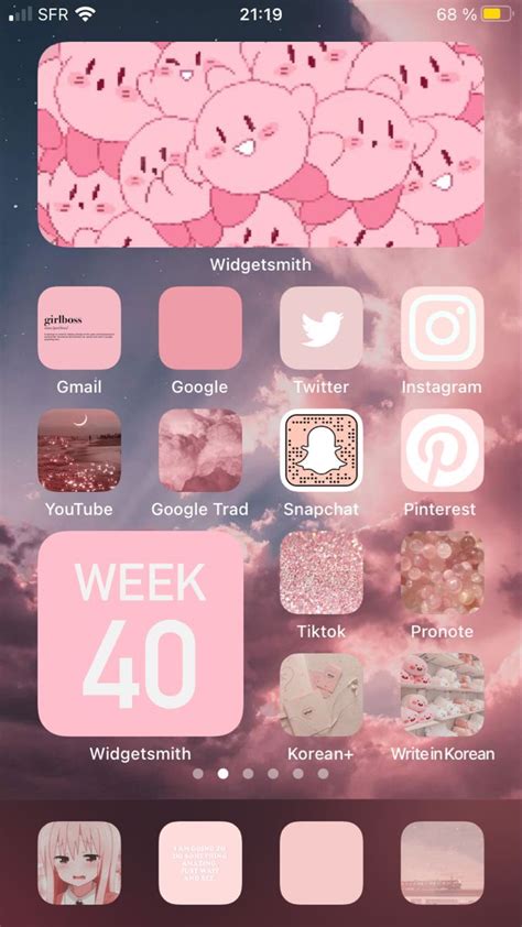 Pink Aesthetic IOS Home Screen Inspo Homescreen Iphone App Design Iphone App Layout