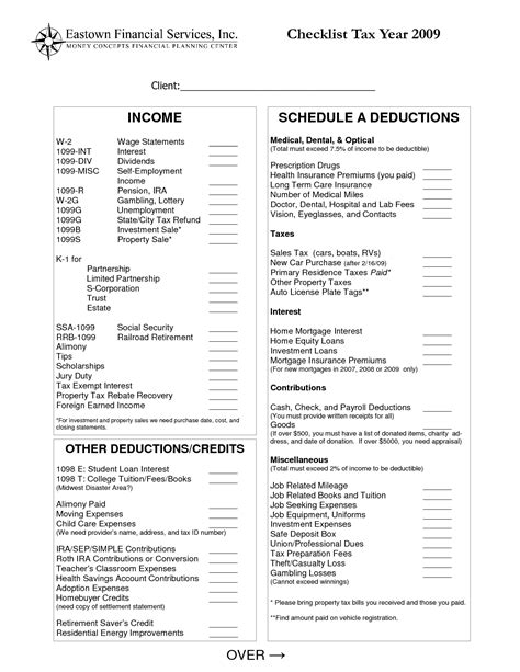 Small Business Tax Deductions Worksheet 2022