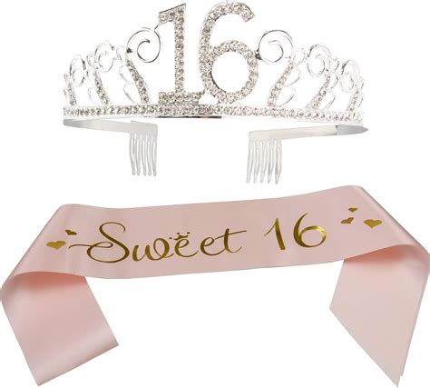 Ska Direct 16th Birthday Sash And Tiara Sweet 16 Satin Sash And