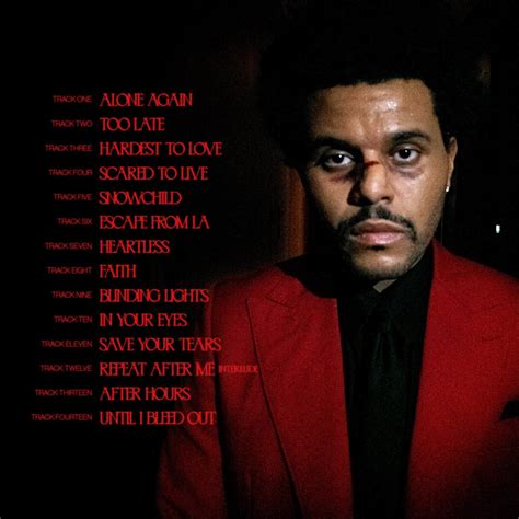 After hours (the blaze remix) 19. The Weeknd After Hours Tracklist | Def Pen