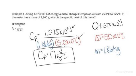 How To Calculate The Specific Heat Of A Substance Physics Study Com