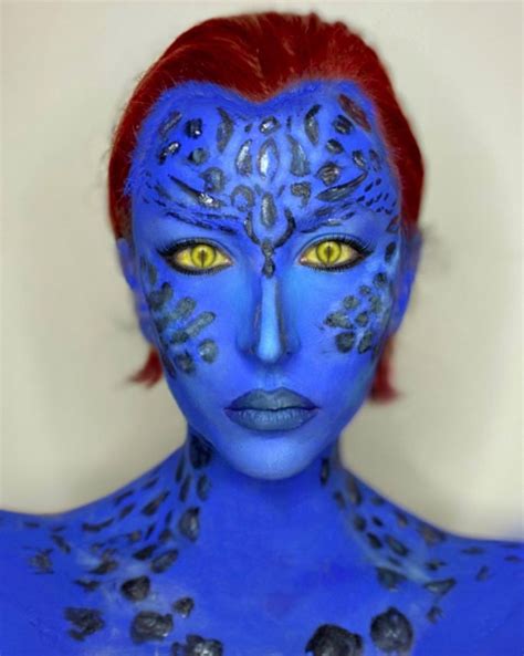 Mystique X Men Makeup Body Painting Halloween Face Makeup