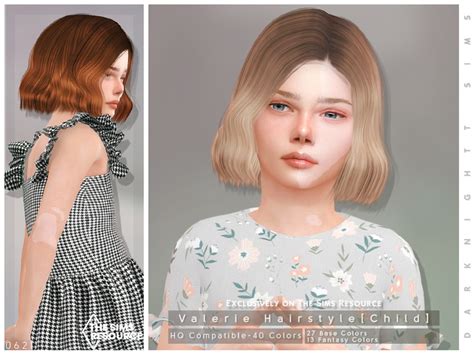 The Sims Resource Valerie Hairstyle Child