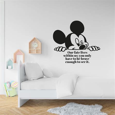 wall décor home décor home and living fate lives mickey mouse quote disney cartoon quotes wall