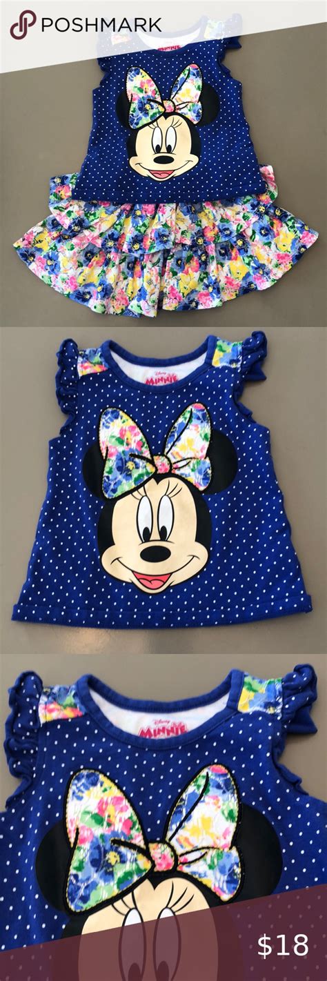 Disney Minnie Mouse Floral Tank And Matching Skort Casual Knit Tops