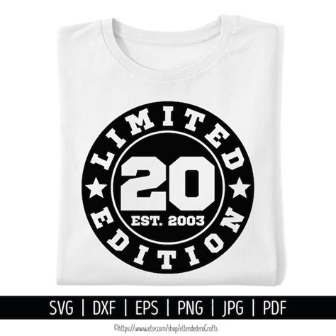 20th Birthday Shirt Svg Etsy Canada