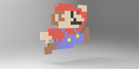 8 Bit Mario Bros Free 3d Model Cgtrader
