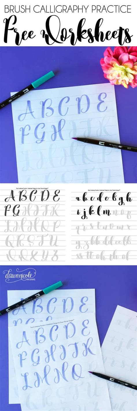 This free calligraphy worksheet will help you practice your strokes in a fun and relaxing way. Free Printable Brush Calligraphy Worksheets - Homeschool Giveaways