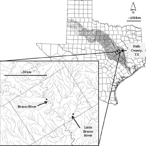 A Map Of Texas Shows The Brazos River Drainage And Our Two Sample Sites
