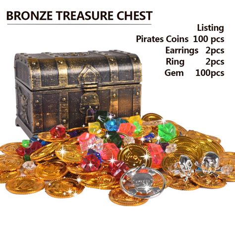 Coin Toy Treasure Coins Captain Chest Pirate Party Plastic Gold Doldoly